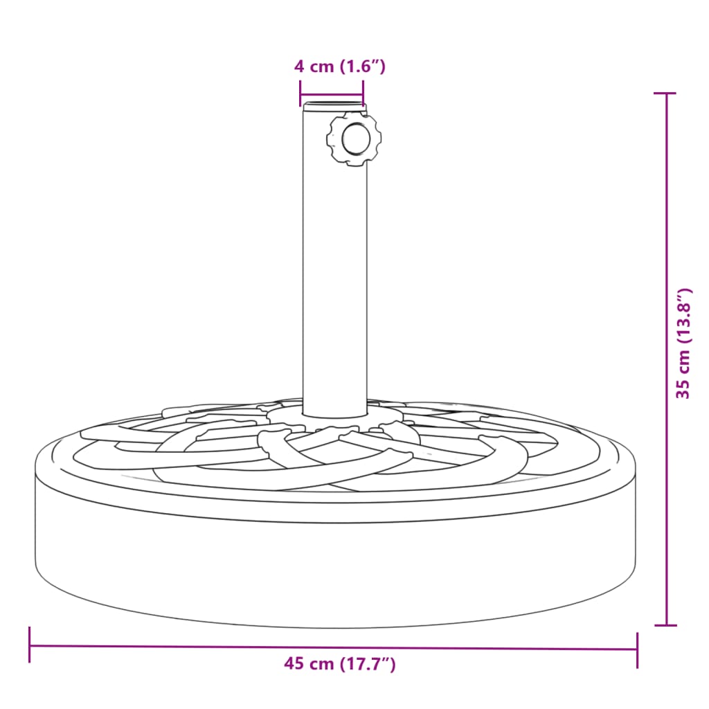 Base per Ombrellone per Pali Ø38/48 mm 25 kg Rotonda