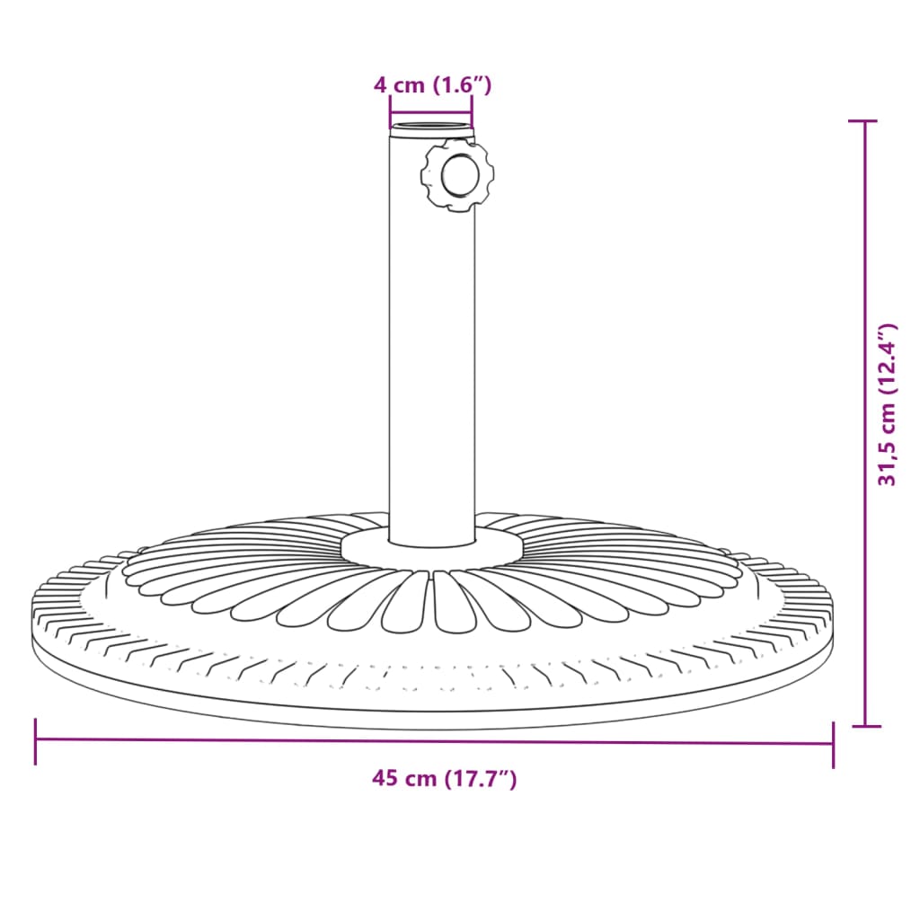 Base per Ombrellone per Pali Ø38/48 mm 12 kg Rotonda