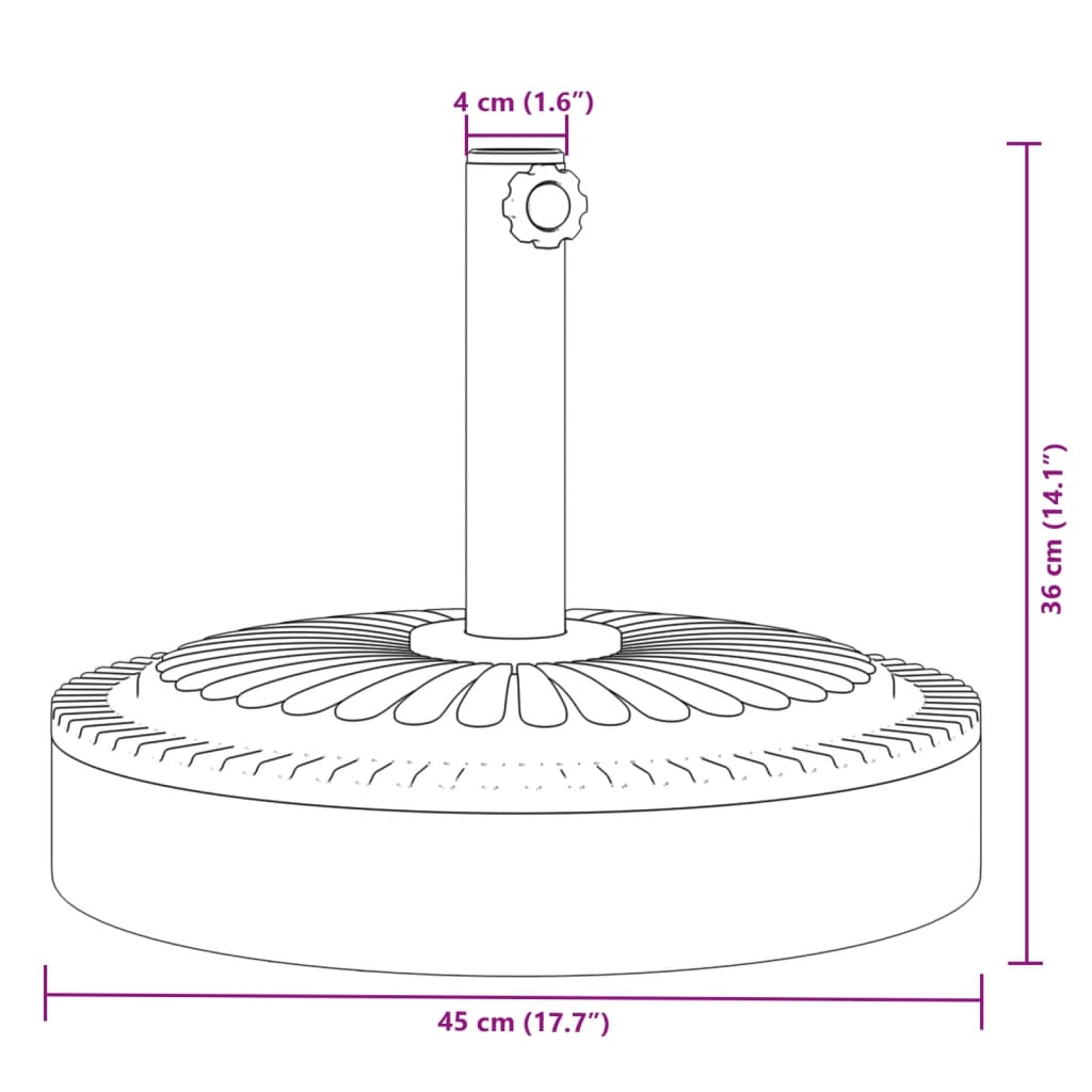 Base per Ombrellone per Pali Ø38/48 mm 25 kg Rotonda