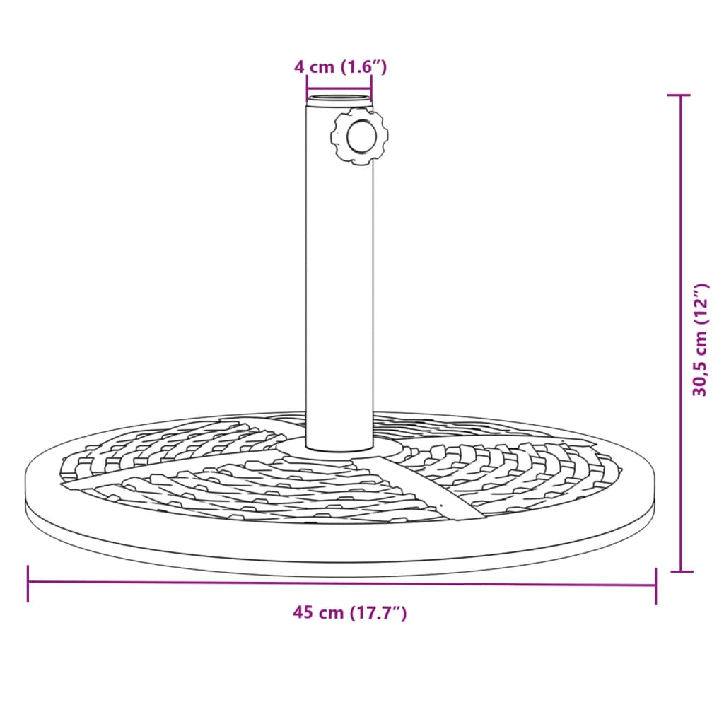 Base per Ombrellone per Pali Ø38/48 mm 12 kg Rotonda