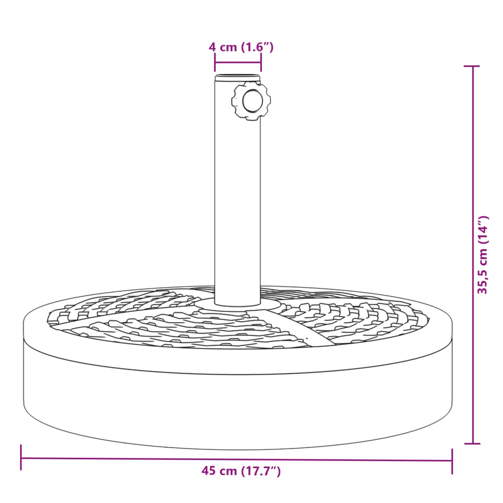 Base per Ombrellone per Pali Ø38/48 mm 25 kg Rotonda