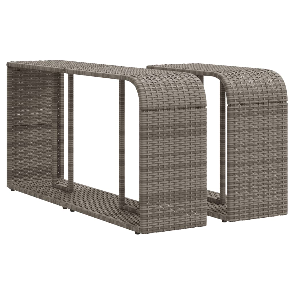 Set Divani da Giardino 11 pz con Cuscini in Polyrattan Grigio