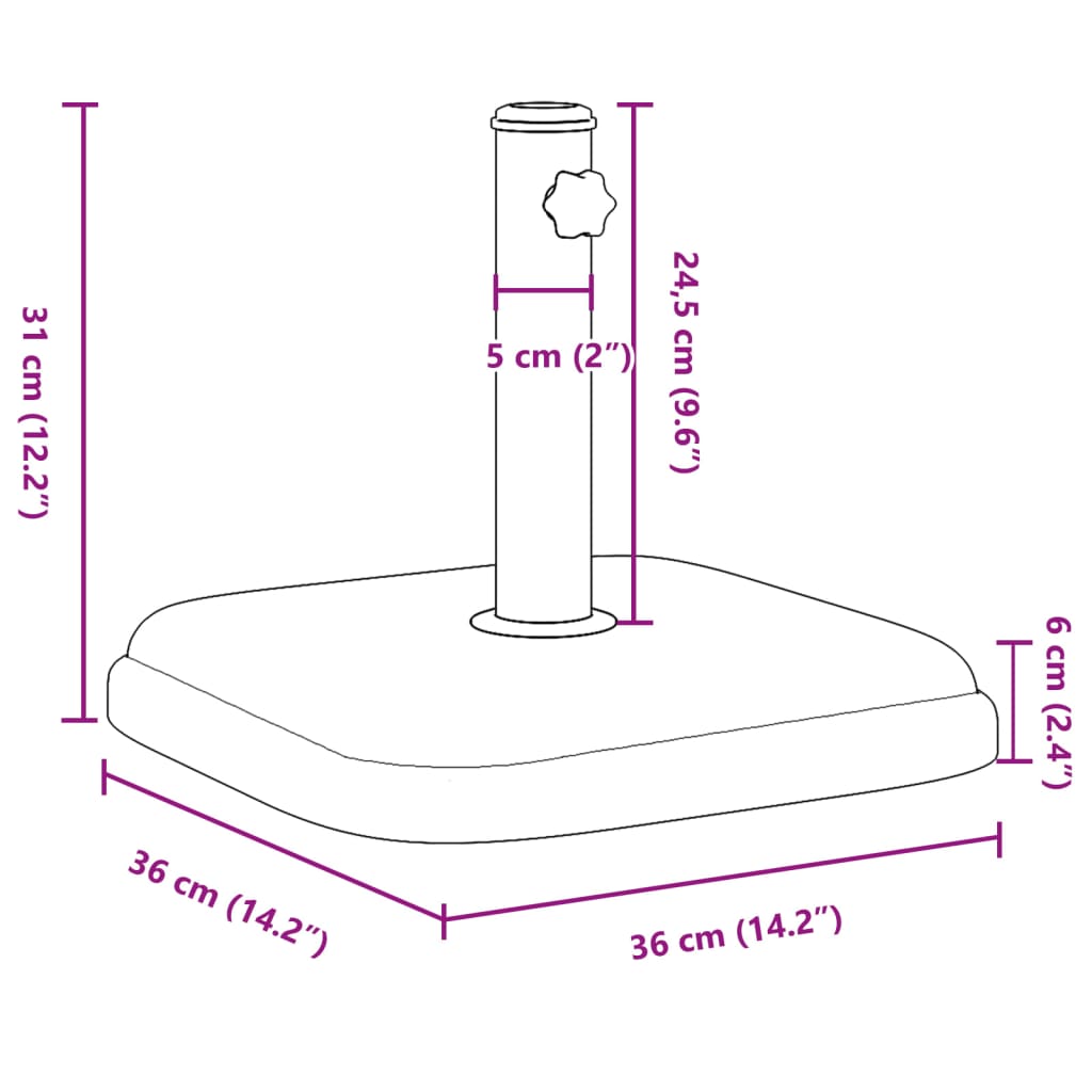 Base per Ombrellone per Pali Ø32/35/38 mm 11 kg Rotonda