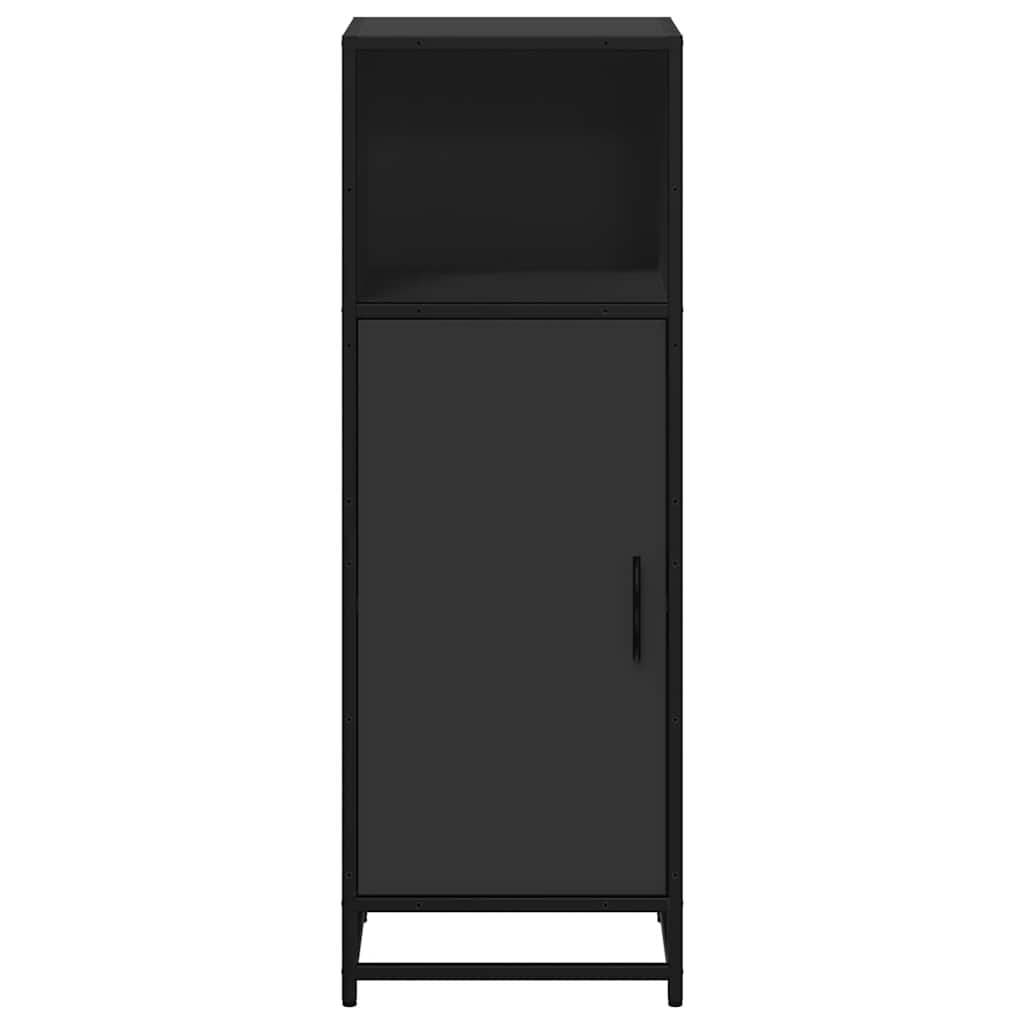 Armadietto da Bagno Nero 35x37,5x100 cm in Legno Multistrato