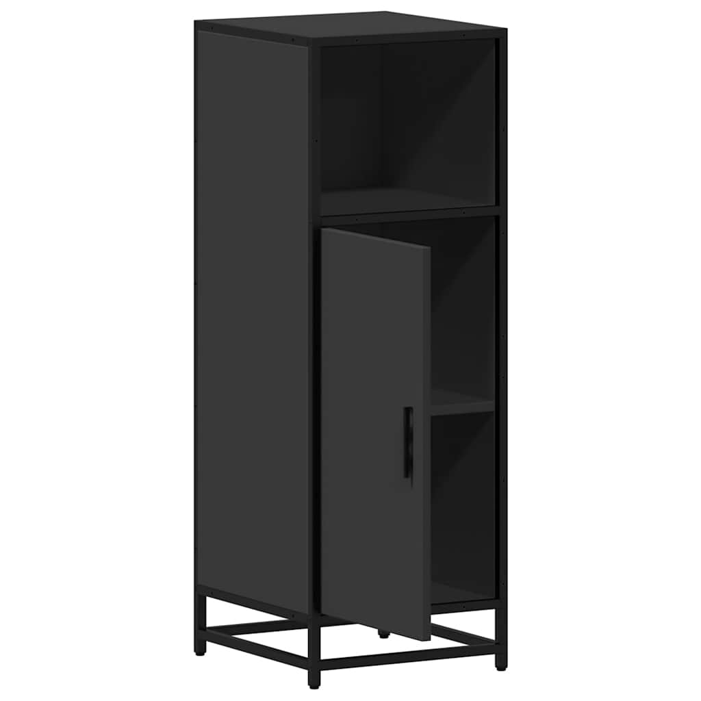 Armadietto da Bagno Nero 35x37,5x100 cm in Legno Multistrato
