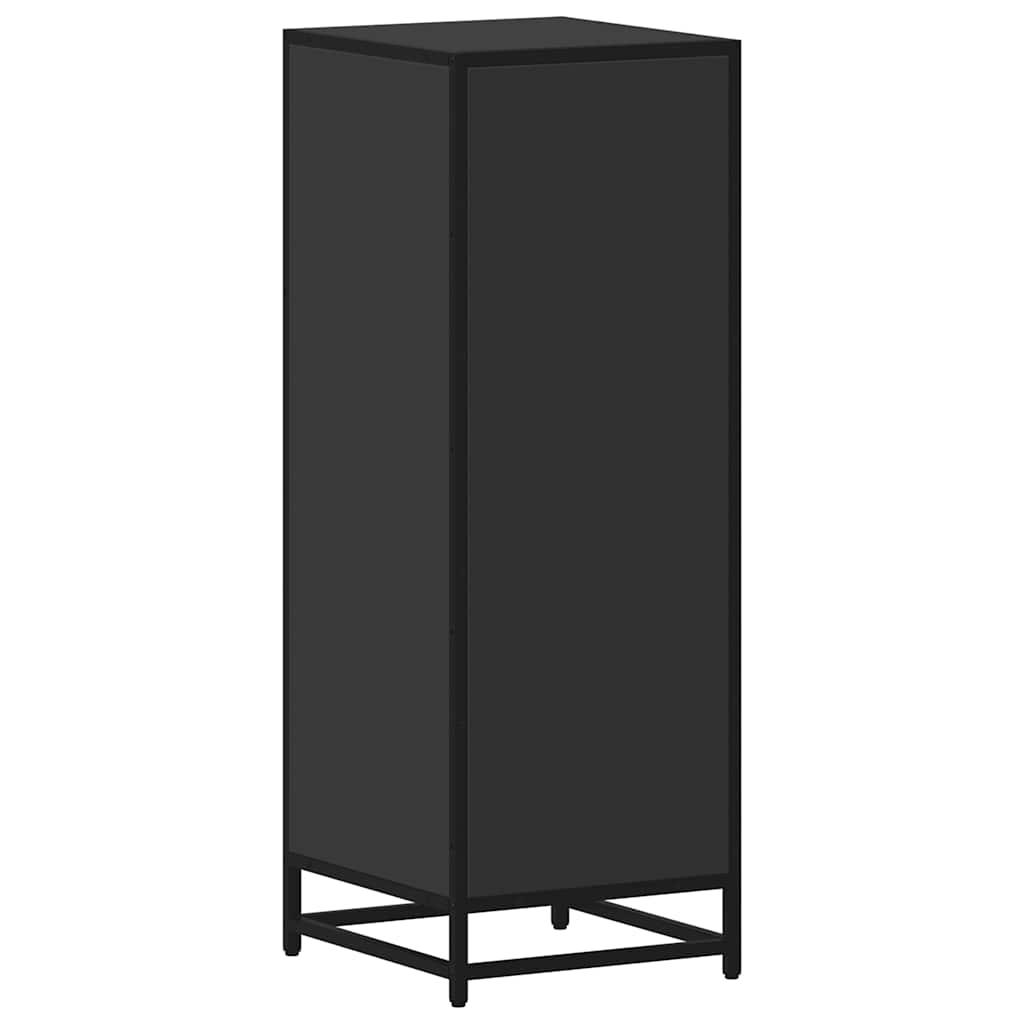 Armadietto da Bagno Nero 35x37,5x100 cm in Legno Multistrato