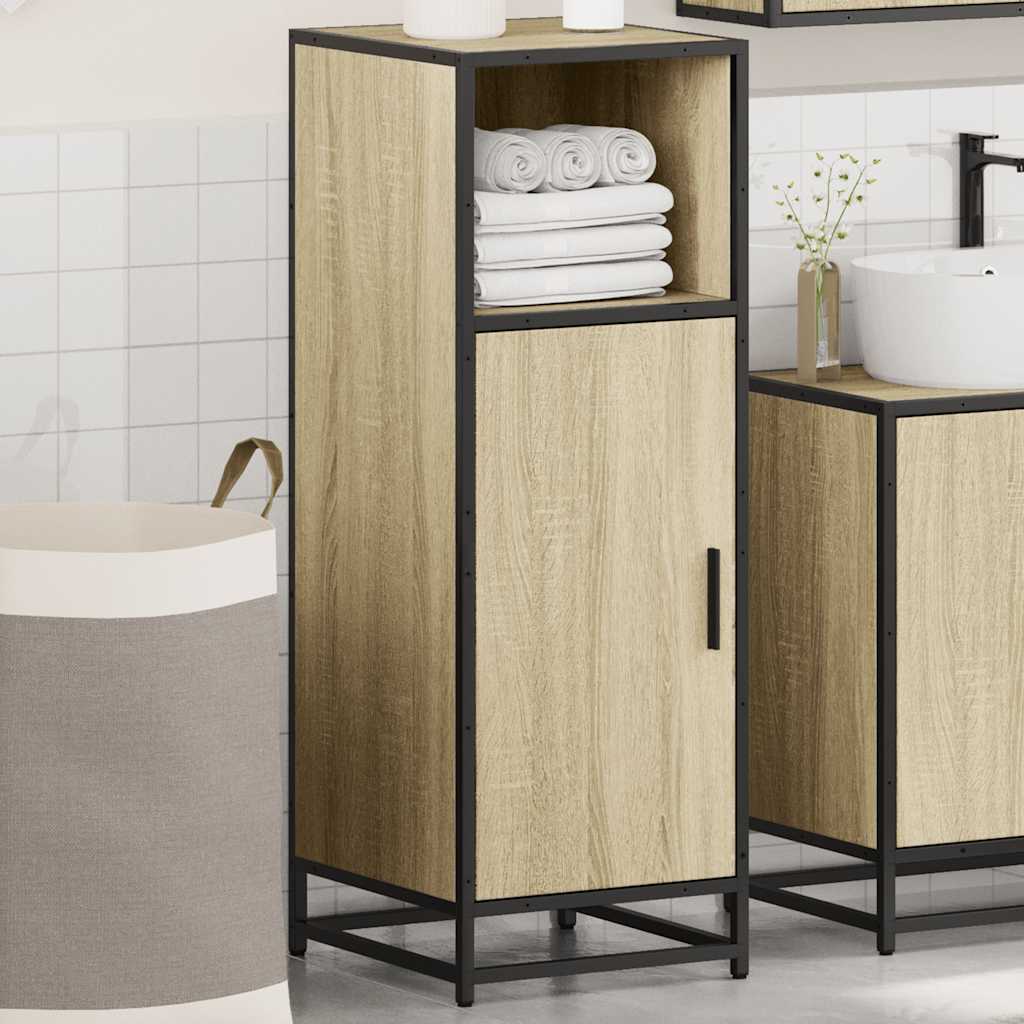 Armadietto Bagno Rovere Sonoma 35x37,5x100 cm Legno Multistrato