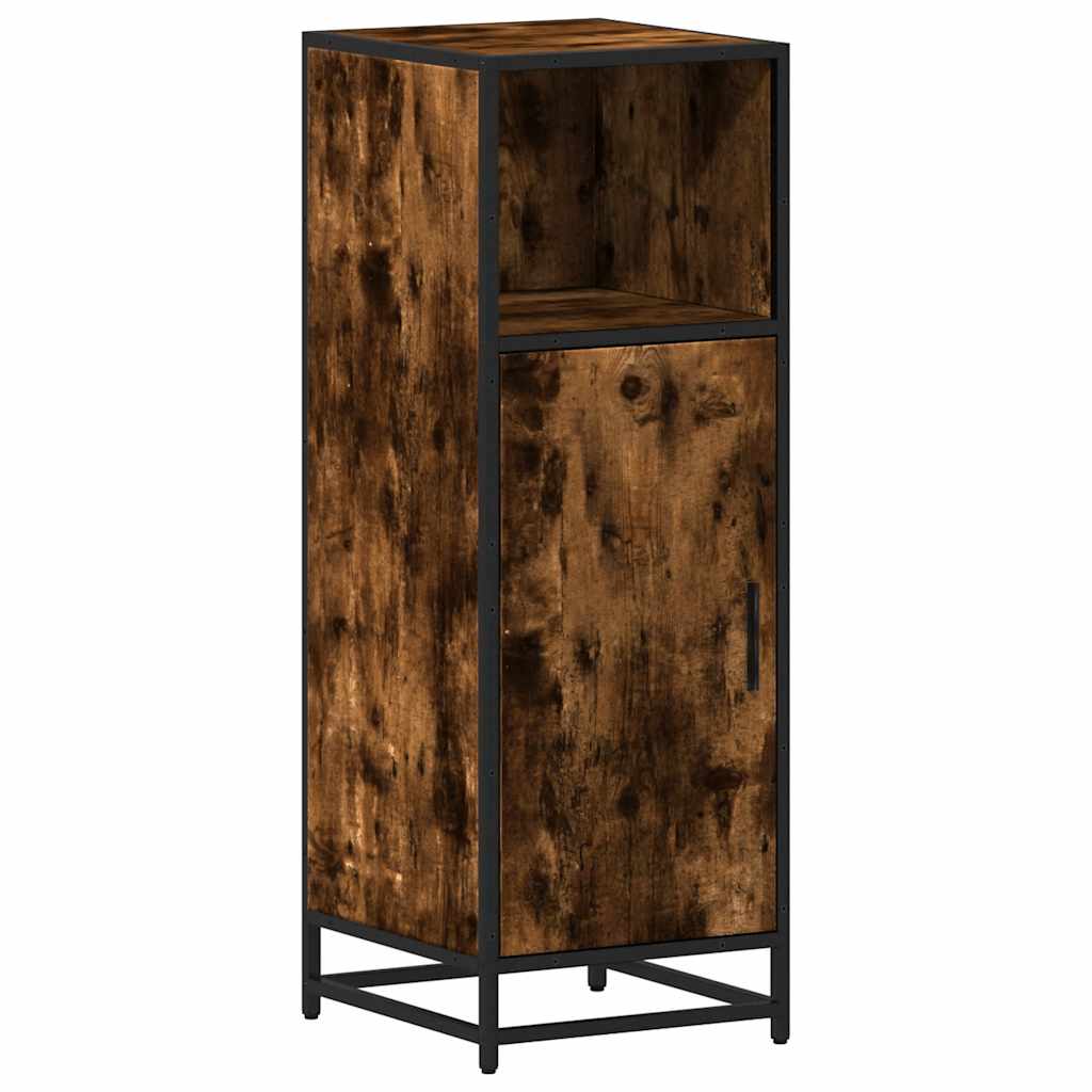 Armadietto Bagno Rovere Fumo 35x37,5x100 cm Legno Multistrato