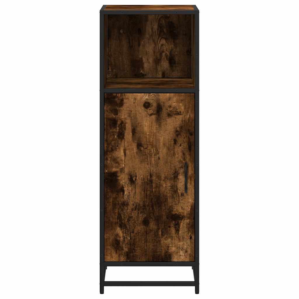 Armadietto Bagno Rovere Fumo 35x37,5x100 cm Legno Multistrato