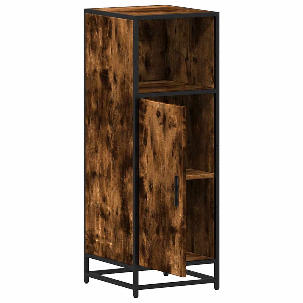 Armadietto Bagno Rovere Fumo 35x37,5x100 cm Legno Multistrato