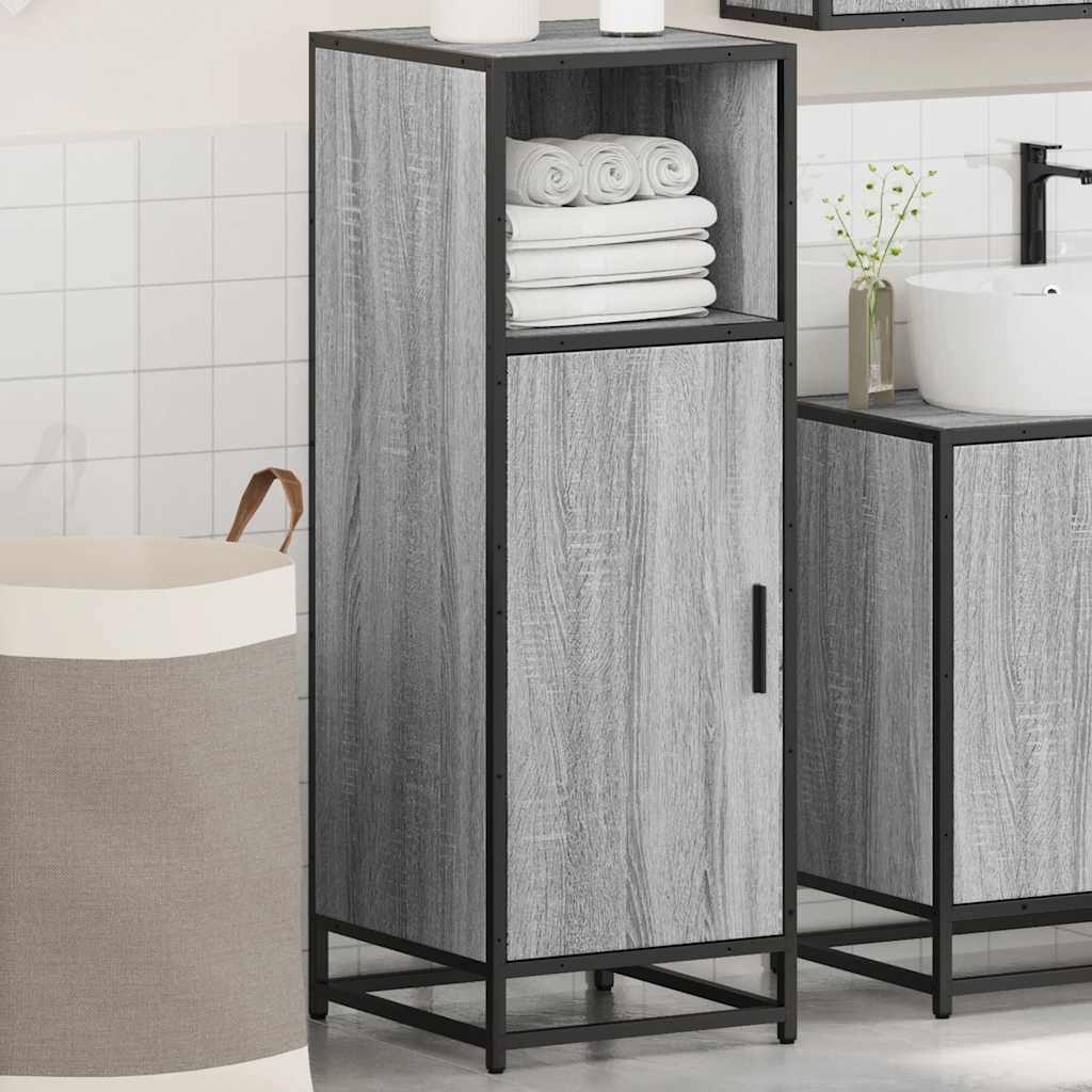 Armadietto Bagno Grigio Sonoma 35x37,5x100 cm Legno Multistrato