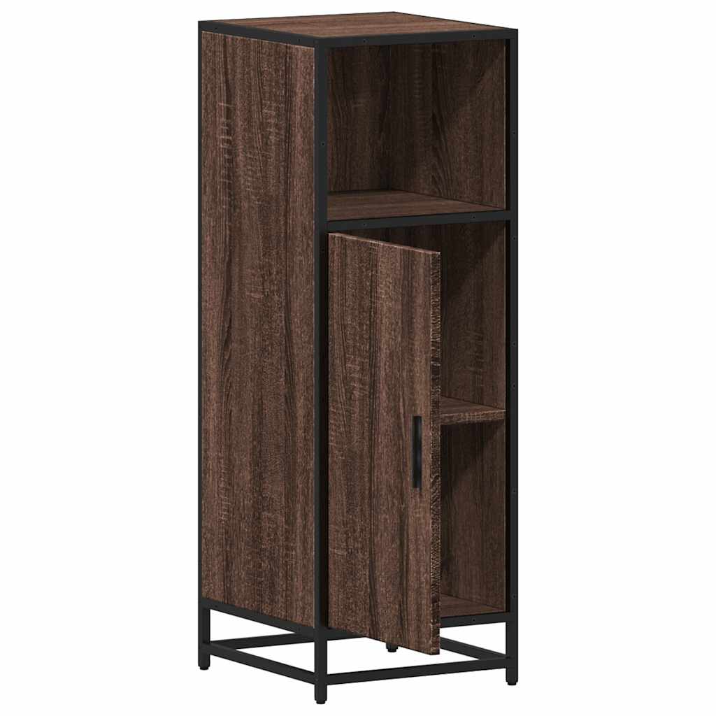 Armadietto Bagno Rovere Marrone 35x37,5x100cm Legno Multistrato