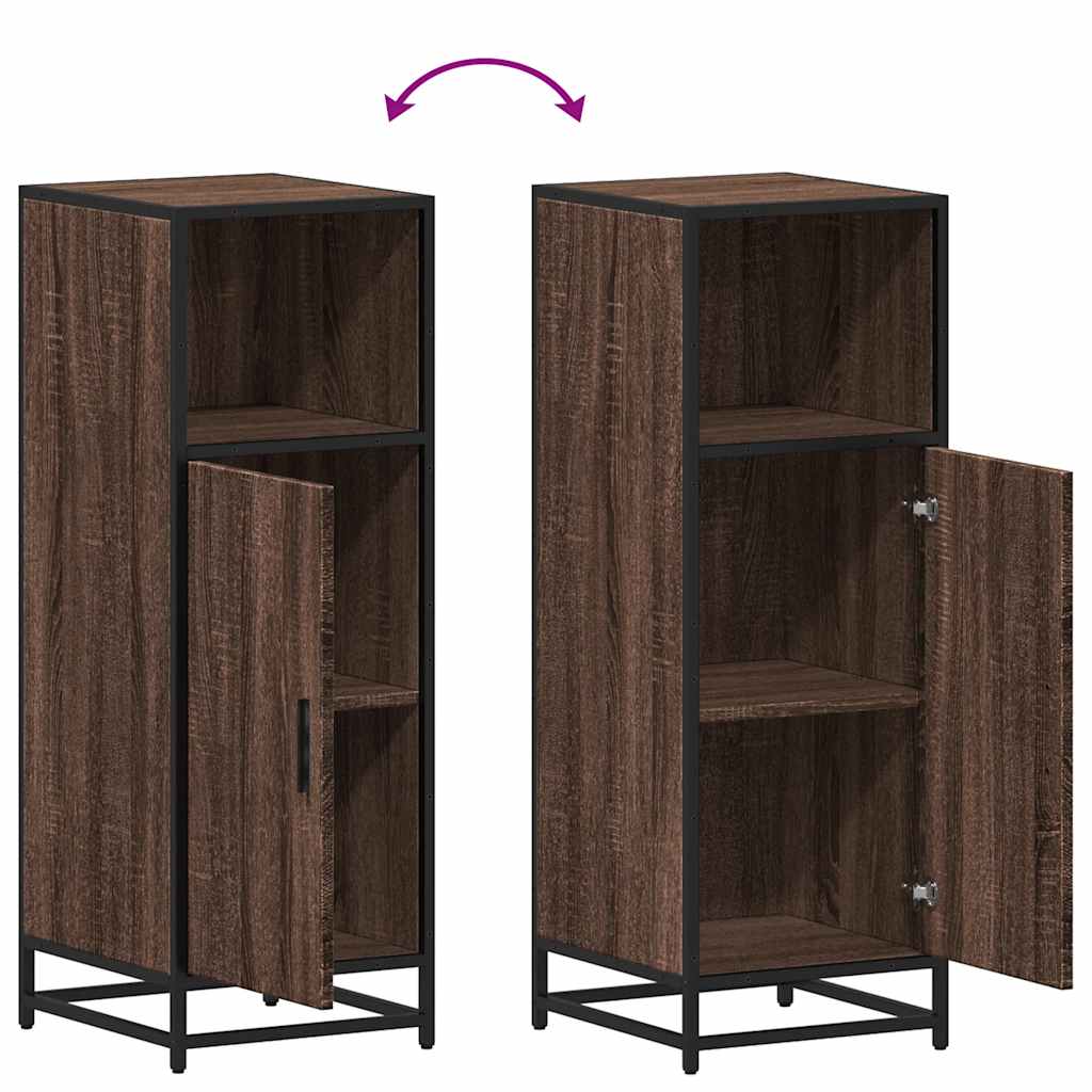 Armadietto Bagno Rovere Marrone 35x37,5x100cm Legno Multistrato