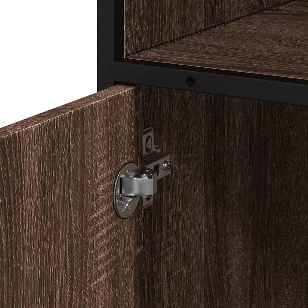 Armadietto Bagno Rovere Marrone 35x37,5x100cm Legno Multistrato