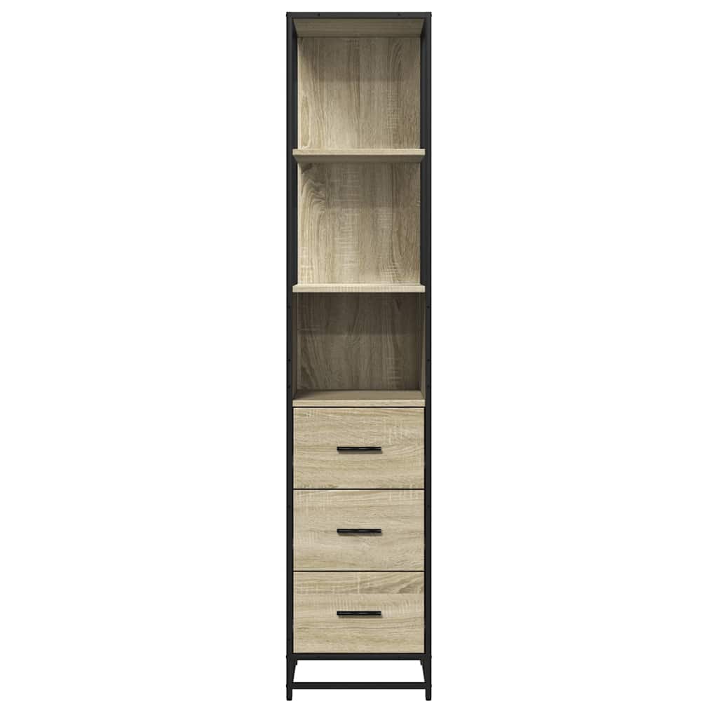 Armadietto Bagno Rovere Sonoma 35x37,5x166 cm Legno Multistrato