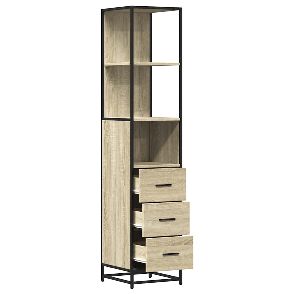 Armadietto Bagno Rovere Sonoma 35x37,5x166 cm Legno Multistrato