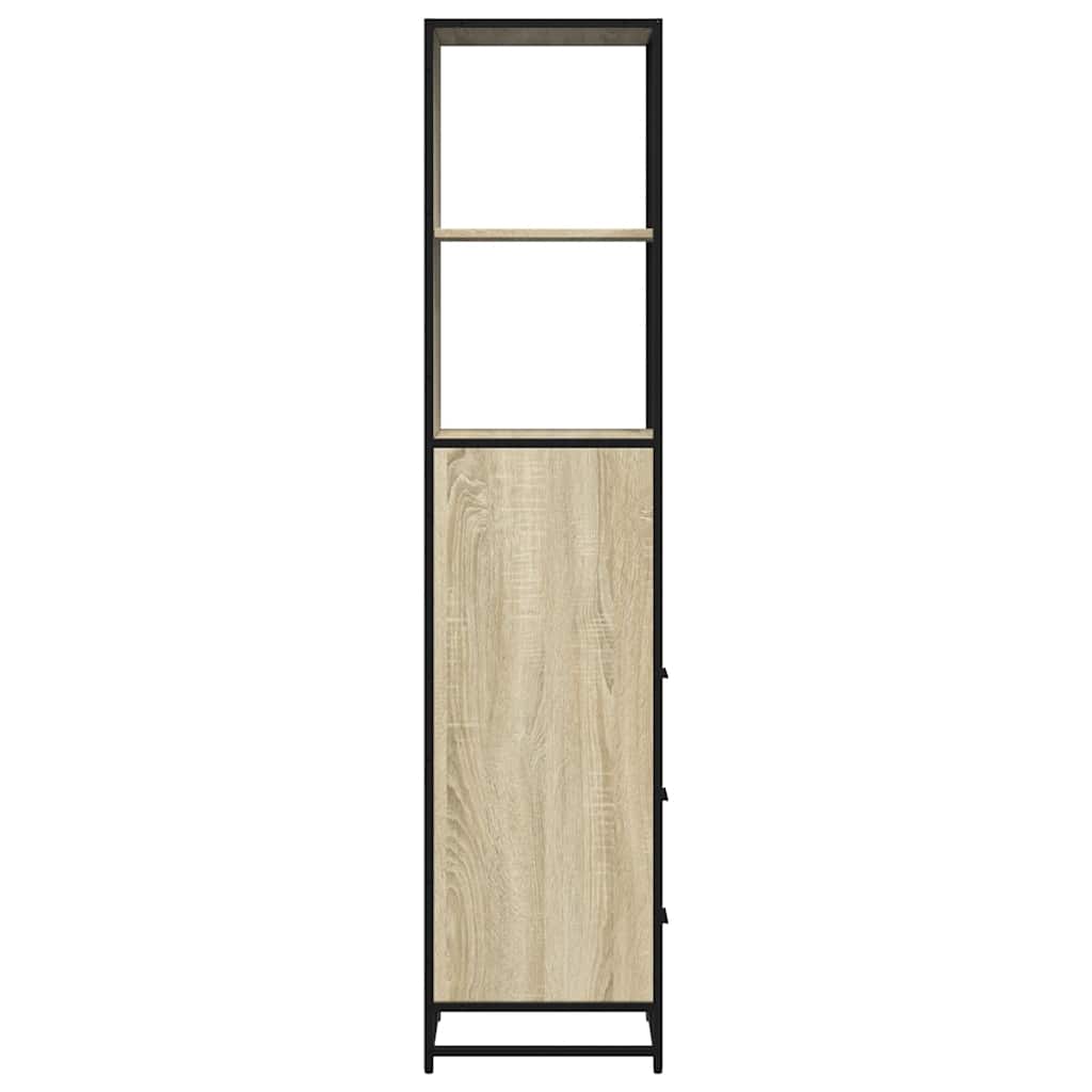 Armadietto Bagno Rovere Sonoma 35x37,5x166 cm Legno Multistrato
