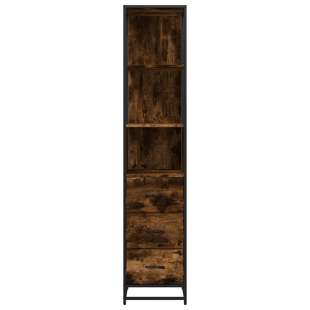 Armadietto Bagno Rovere Fumo 35x37,5x166cm in Legno Multistrato