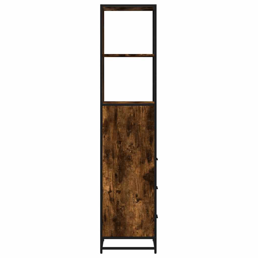 Armadietto Bagno Rovere Fumo 35x37,5x166cm in Legno Multistrato