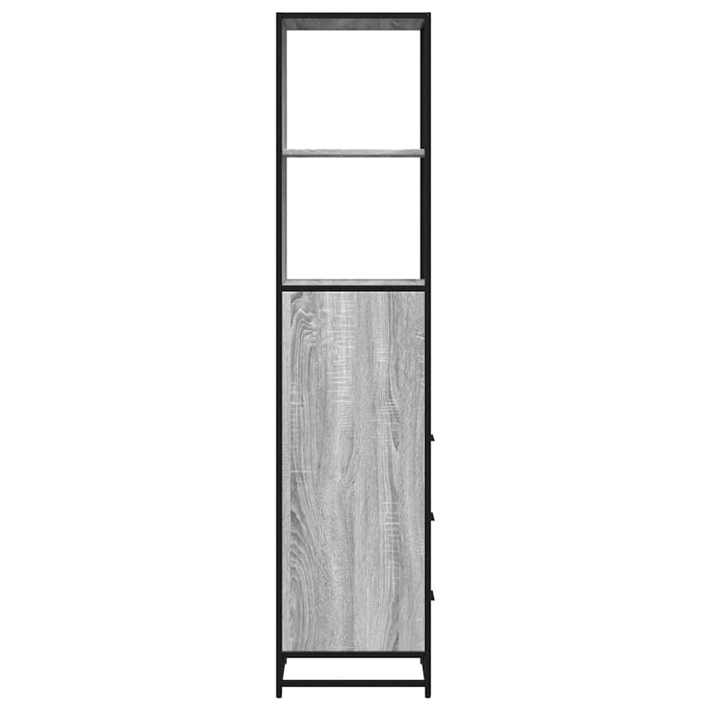 Armadietto Bagno Grigio Sonoma 35x37,5x166 cm Legno Multistrato