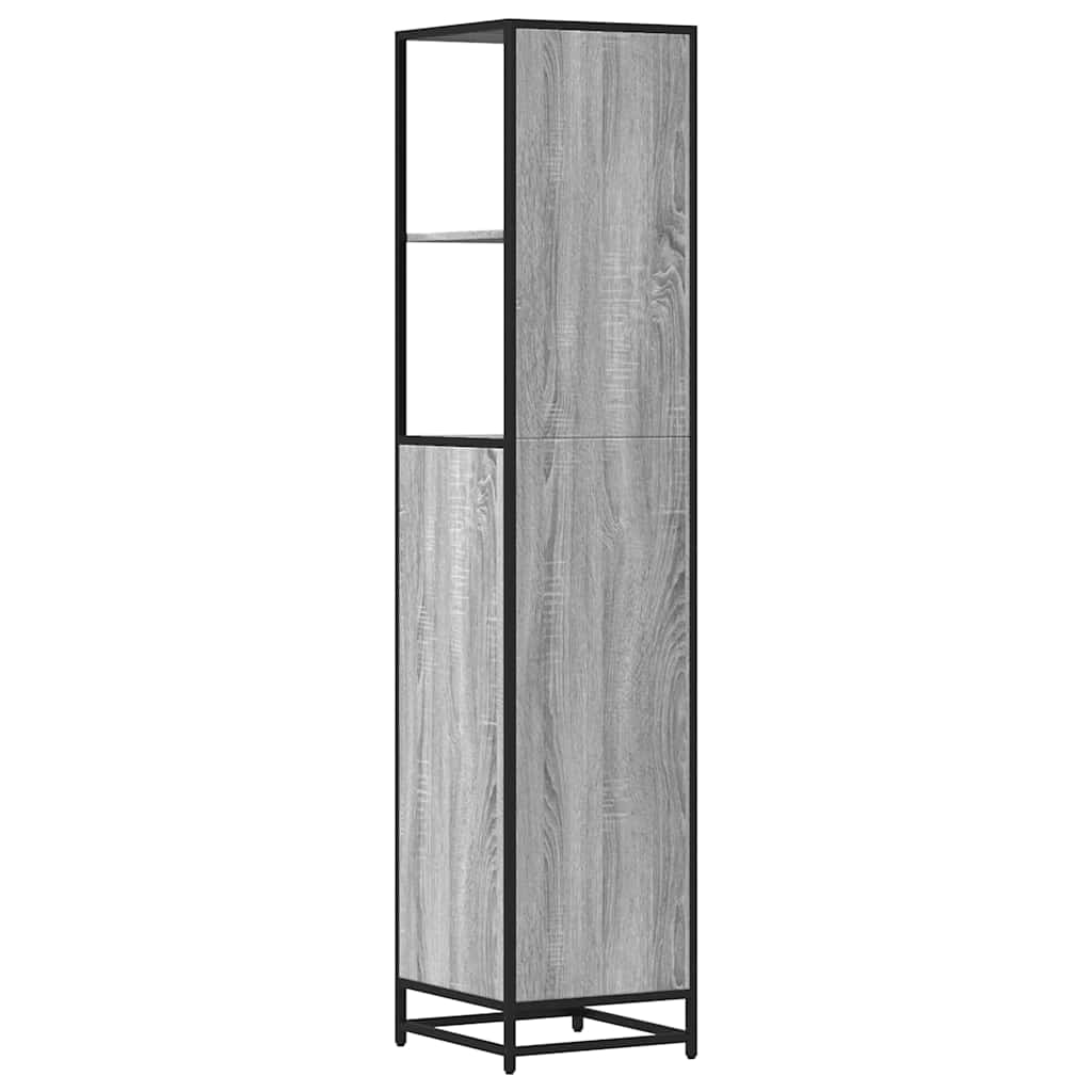 Armadietto Bagno Grigio Sonoma 35x37,5x166 cm Legno Multistrato
