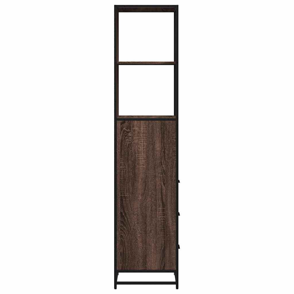 Armadietto Bagno Rovere Marrone 35x37,5x166cm Legno Multistrato