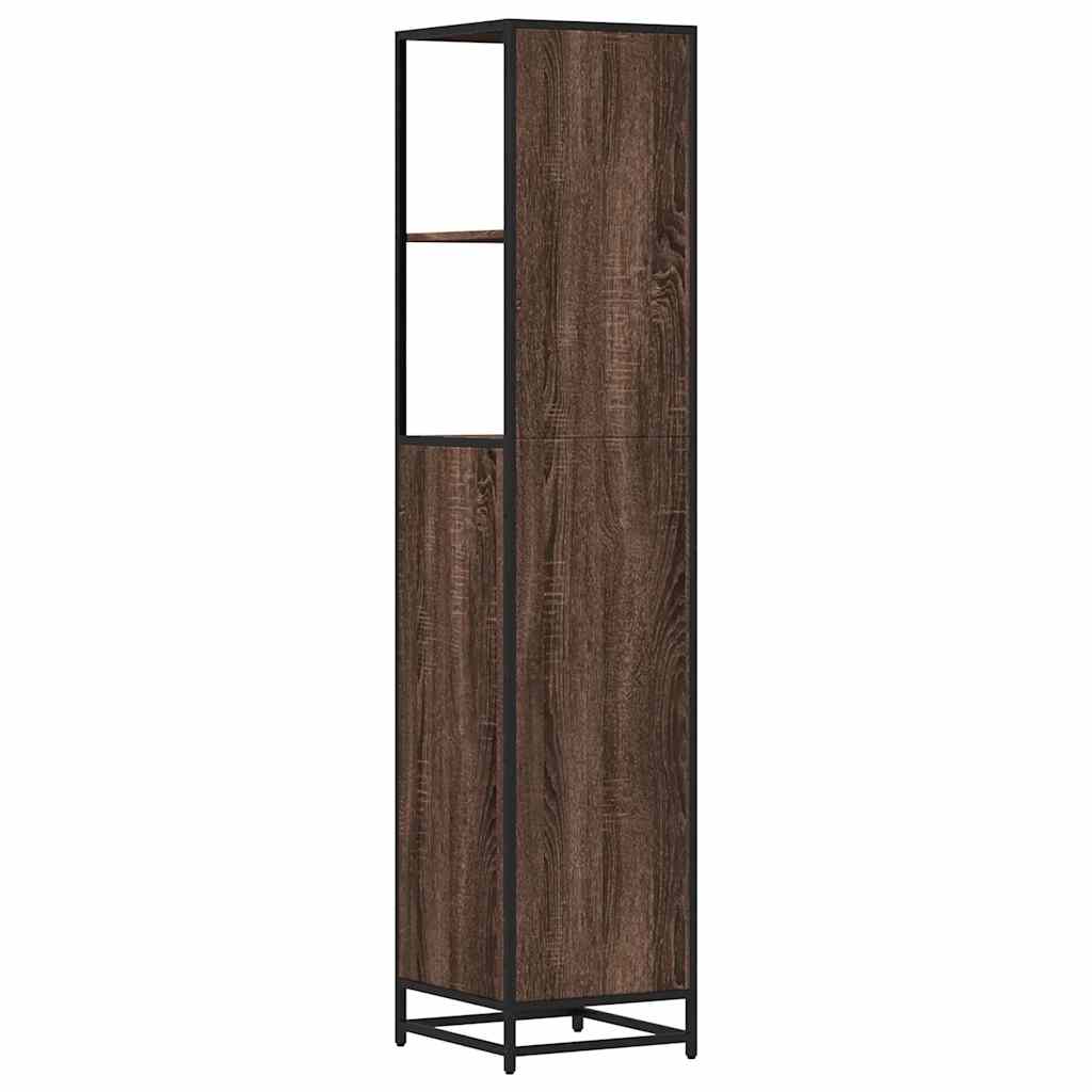 Armadietto Bagno Rovere Marrone 35x37,5x166cm Legno Multistrato