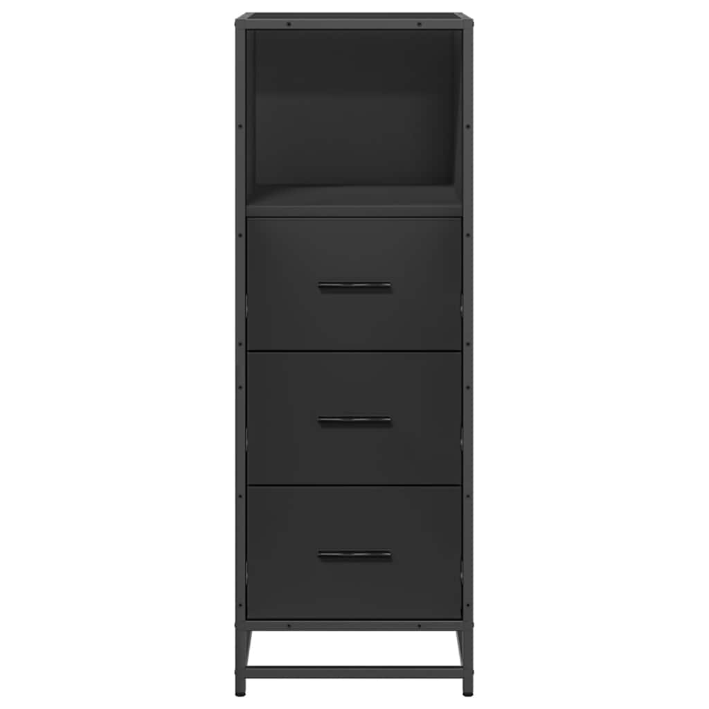 Armadietto da Bagno Nero 35x37,5x100 cm in Legno Multistrato