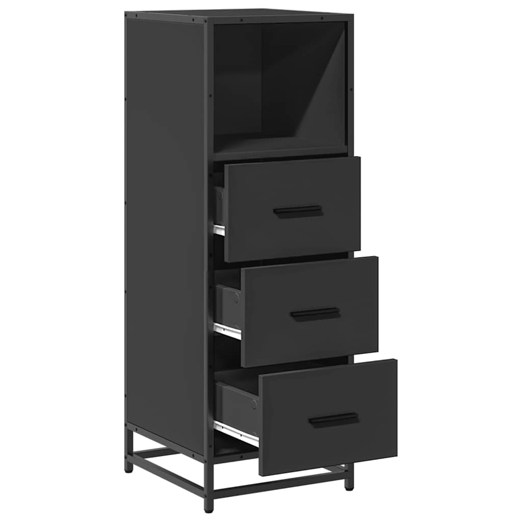Armadietto da Bagno Nero 35x37,5x100 cm in Legno Multistrato