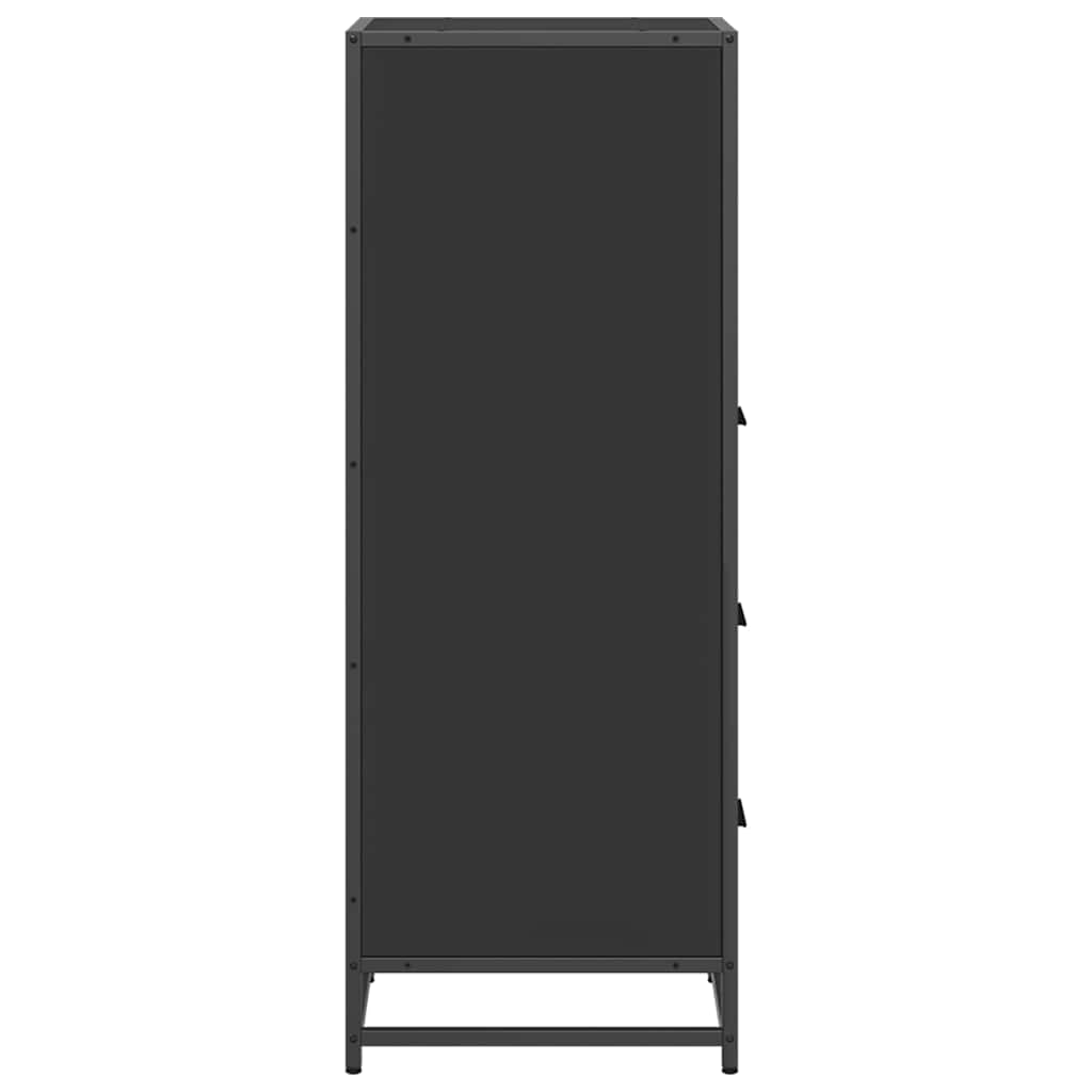 Armadietto da Bagno Nero 35x37,5x100 cm in Legno Multistrato