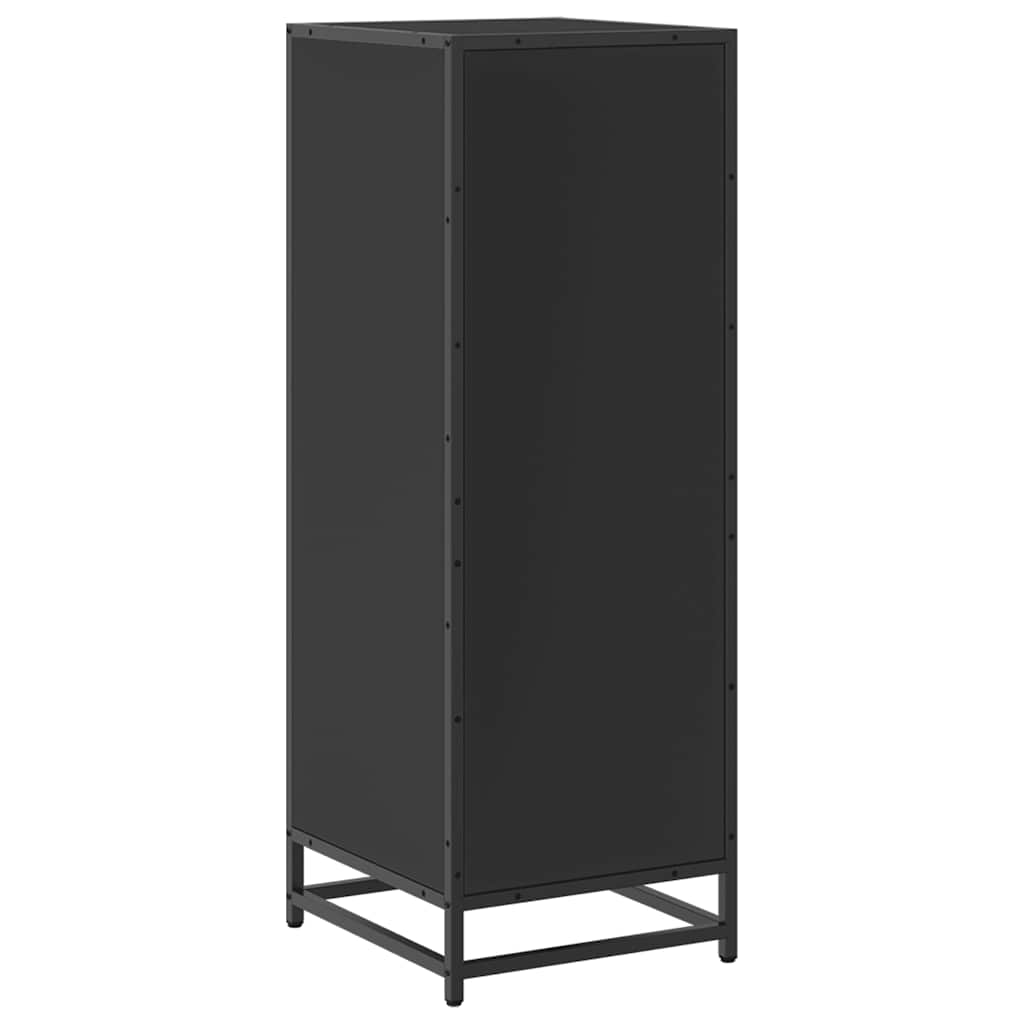 Armadietto da Bagno Nero 35x37,5x100 cm in Legno Multistrato