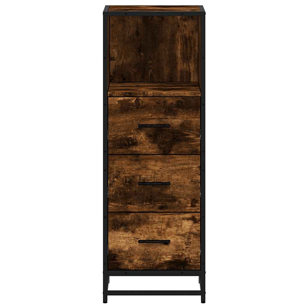 Armadietto Bagno Rovere Fumo 35x37,5x100cm in Legno Multistrato