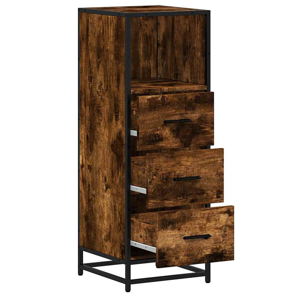 Armadietto Bagno Rovere Fumo 35x37,5x100cm in Legno Multistrato