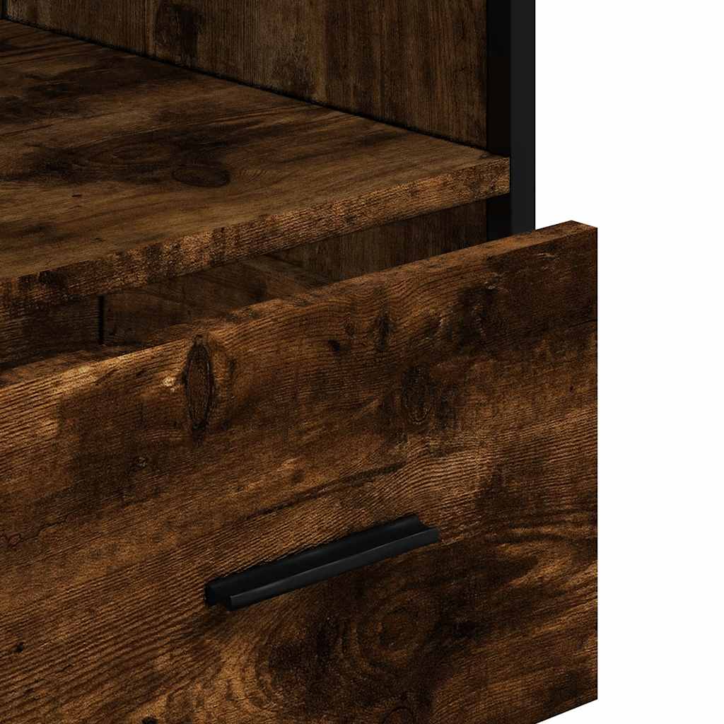 Armadietto Bagno Rovere Fumo 35x37,5x100cm in Legno Multistrato