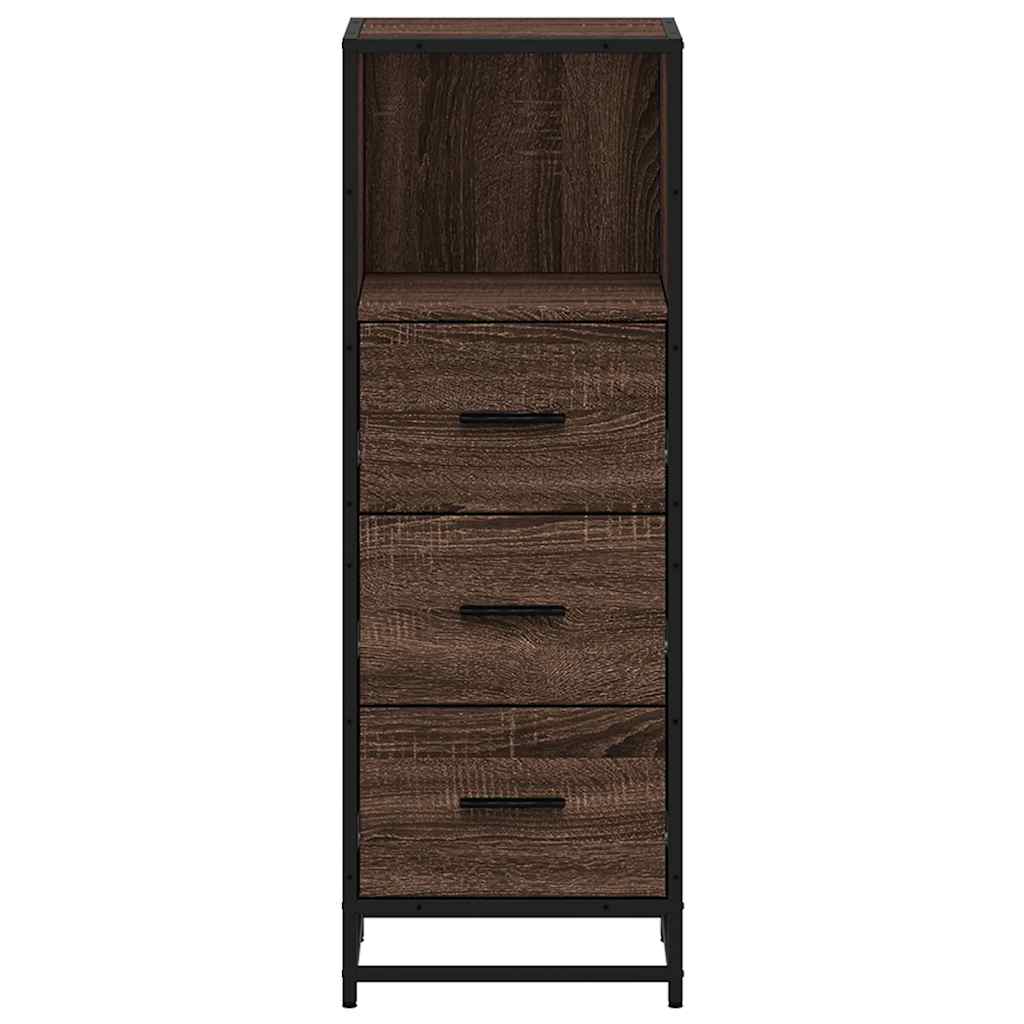 Armadietto Bagno Rovere Marrone 35x37,5x100cm Legno Multistrato