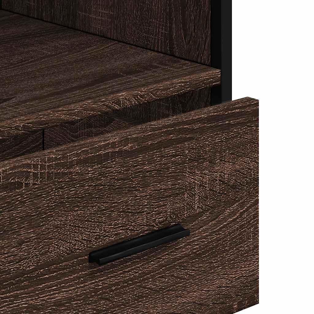 Armadietto Bagno Rovere Marrone 35x37,5x100cm Legno Multistrato