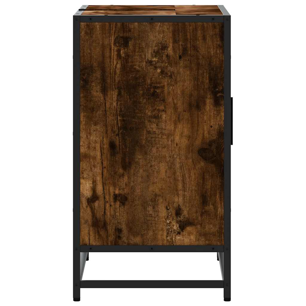 Armadietto Bagno Rovere Fumo 65x33x60 cm in Legno Multistrato