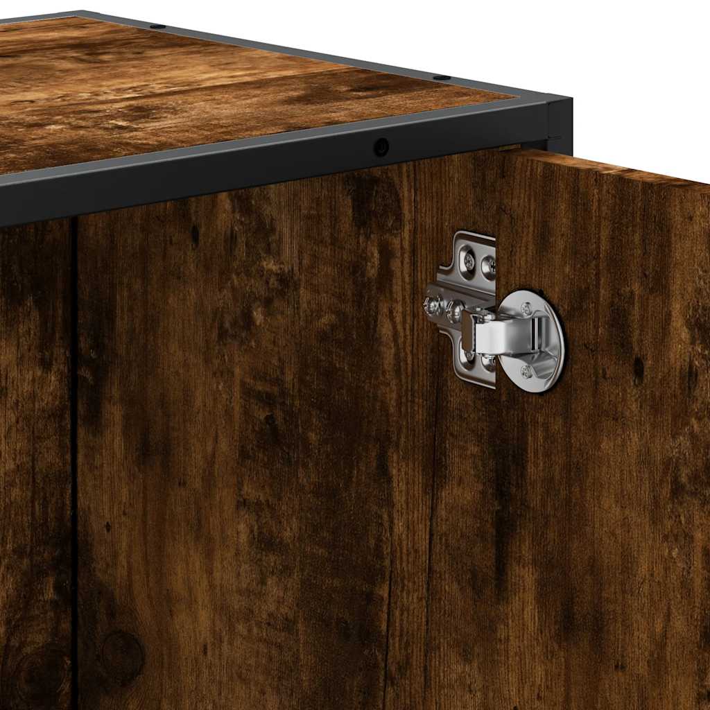 Armadietto Bagno Rovere Fumo 65x33x60 cm in Legno Multistrato