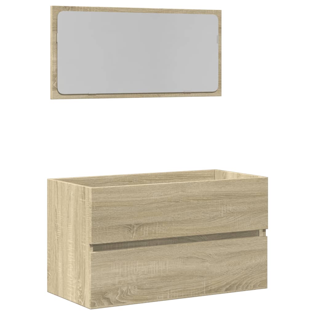 Mobile da Bagno con Specchio Rovere Sonoma 80x38,5x45 cm