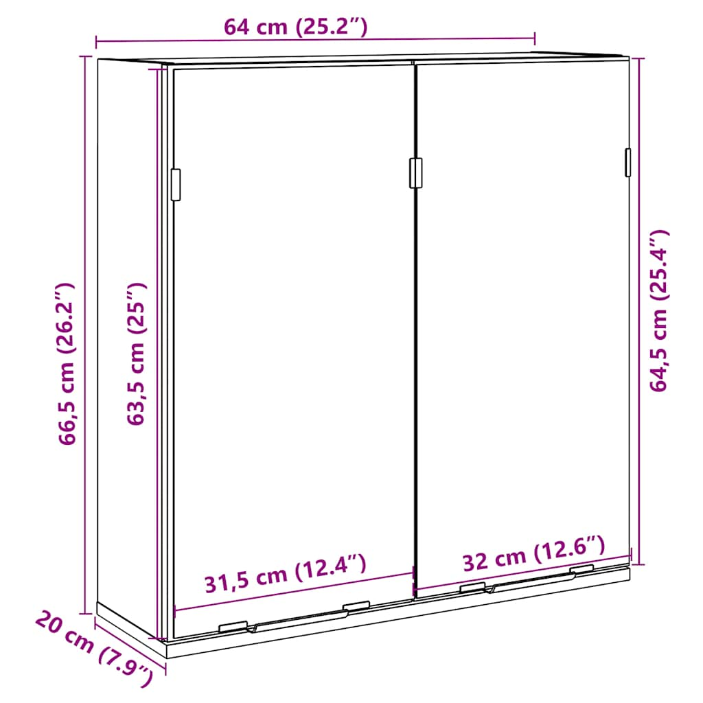 Mobile Bagno con Specchio Legno Antico Legno Multistrato