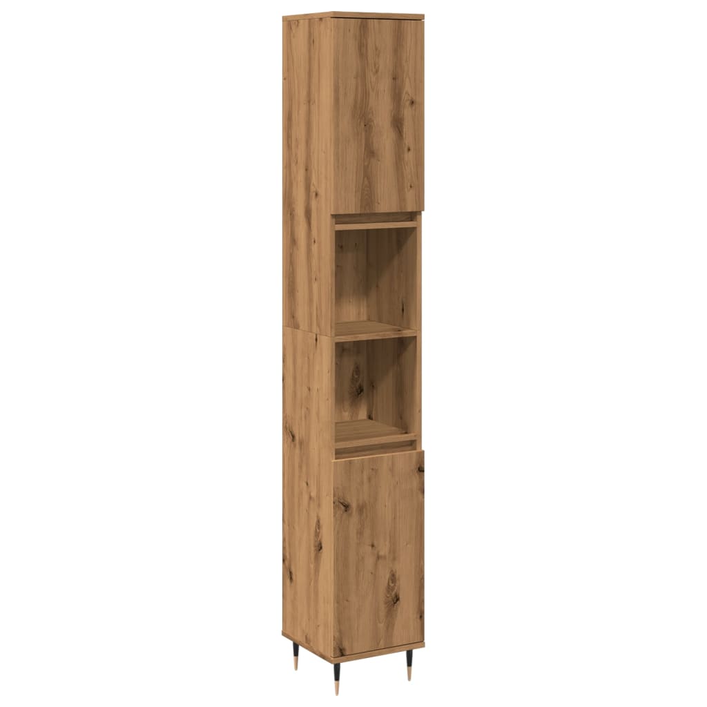 Armadietto Bagno Rovere 30x30x190 cm Legno Multistrato