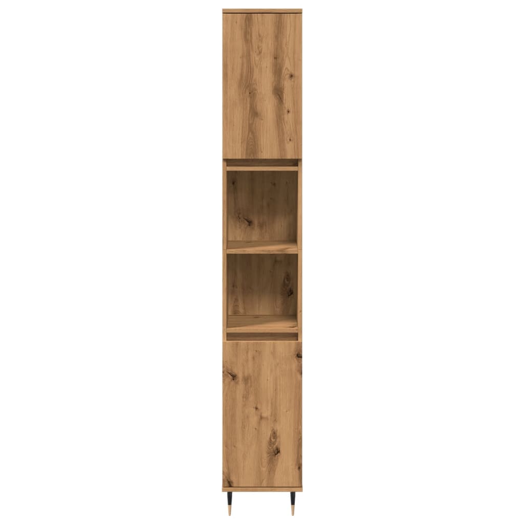 Armadietto Bagno Rovere 30x30x190 cm Legno Multistrato