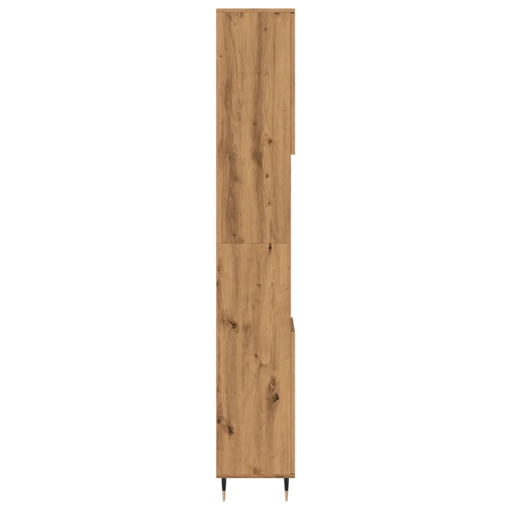 Armadietto Bagno Rovere 30x30x190 cm Legno Multistrato