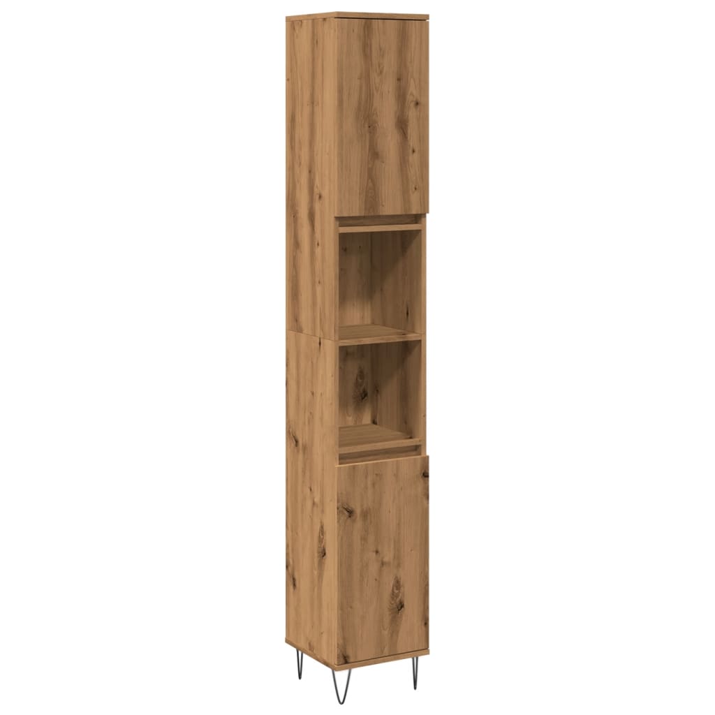 Armadietto Bagno Rovere 30x30x190 cm Legno Multistrato