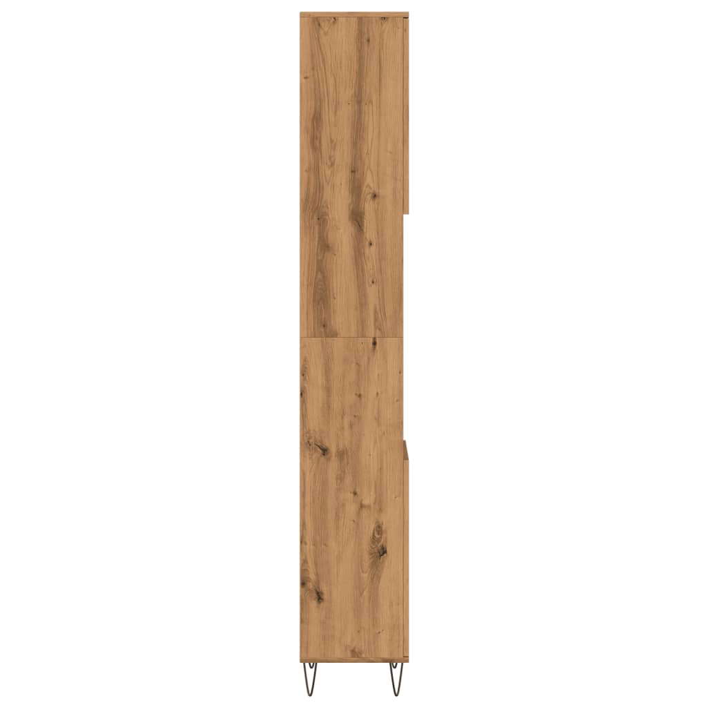 Armadietto Bagno Rovere 30x30x190 cm Legno Multistrato