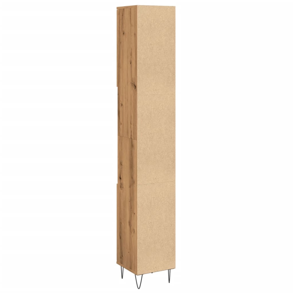 Armadietto Bagno Rovere 30x30x190 cm Legno Multistrato
