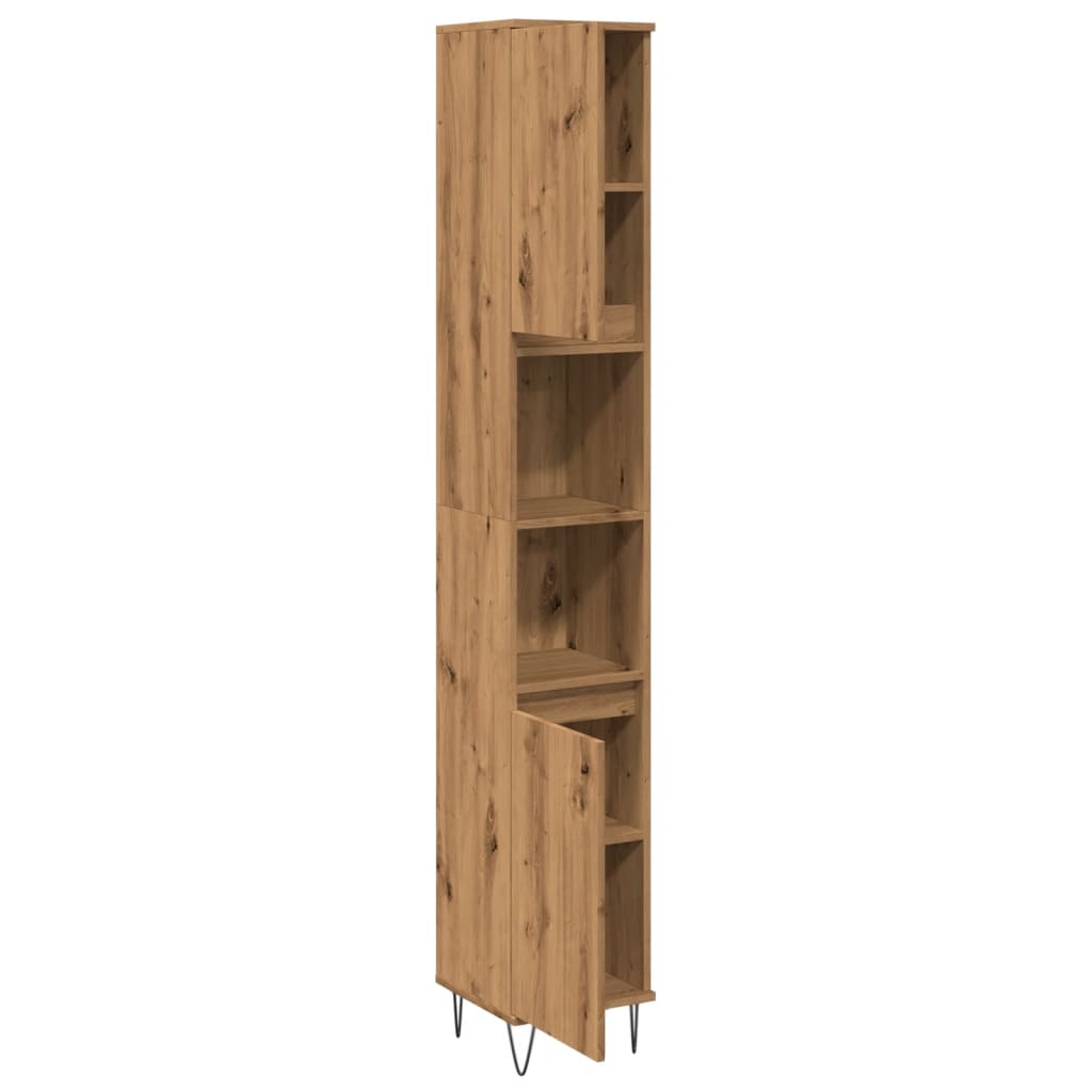 Armadietto Bagno Rovere 30x30x190 cm Legno Multistrato
