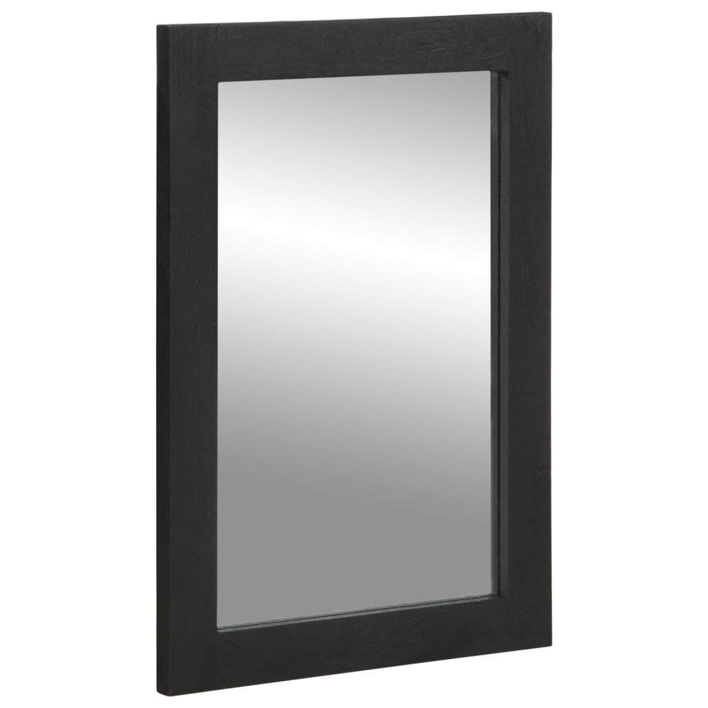 Specchio da Bagno Nero 50x70x2,5 cm Legno Multistrato e Ottone