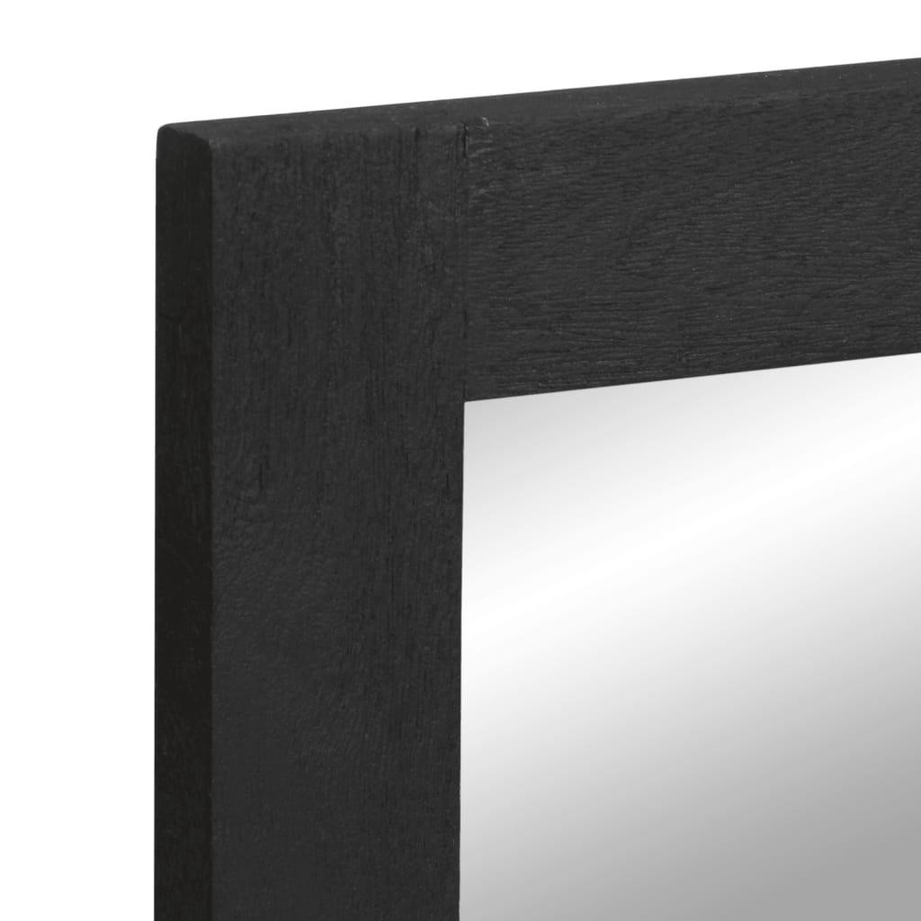 Specchio da Bagno Nero 50x70x2,5 cm Legno Multistrato e Ottone