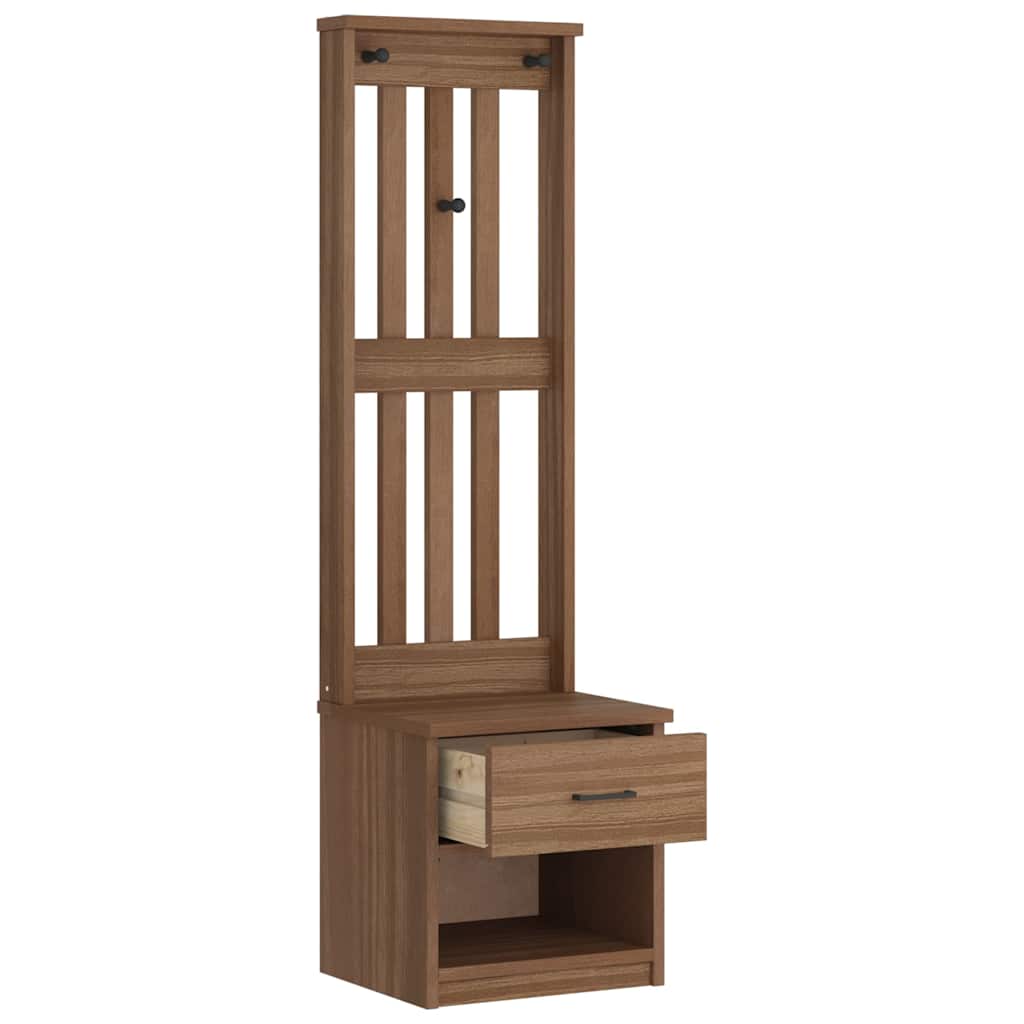Albero da Ingresso SANDNES 45x40x159,5 cm in Legno di Pino